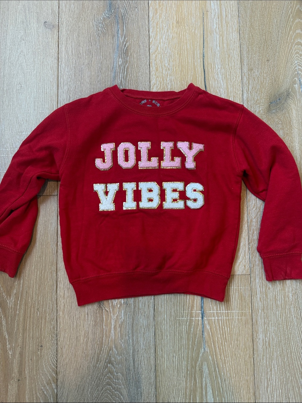 Kids Red 'Jolly Vibes' Pullover Sweatshirt